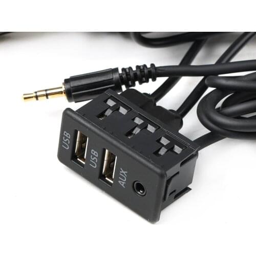 150CM 3 Styles Car Dash Flush Mount AUX USB Port Panel Auto Boat Dual USB Extension Cable Adapter for Volkswagen Toyota