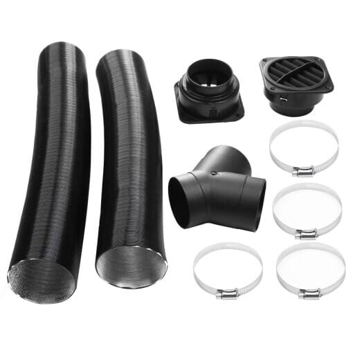 2pcs 75mm Aluminum Foil Heater Pipe Ducting Air Outlet Vent Pipe Tubes with Clamp Car Heater Parts For Webasto Eberspacher