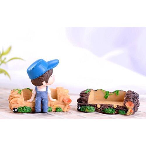 4PCS Artificial Park Bench Chair Miniature Fairy Garden Home Houses Decoration Mini Craft Micro Landscaping DIY Accessories