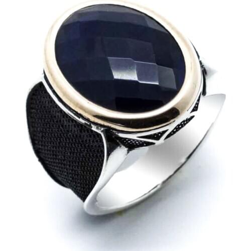 925 sterling silver Blue Zircon Stone Ring