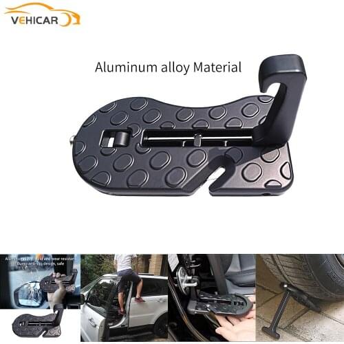 VEHICAR Car Door Step Car Auxiliary Pedal Suv Roof Pedal Aluminum Universal Foldable Door Hook Pedal For Car Interial