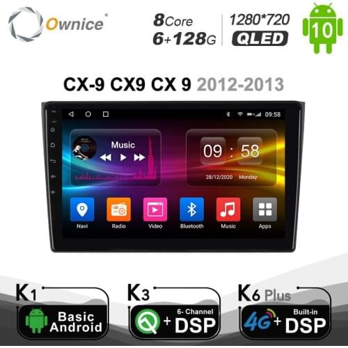 Carplay PX6 6G+128G 1280*720 Ownice Android 10.0 Car Radio 2din for Mazda CX-9 CX9 CX 9 2012 - 2013 Head Unit HDMI 4G LTE Radio