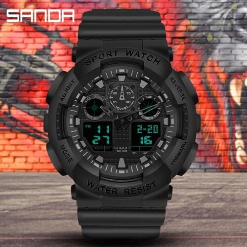 Relogio masculino SANDA Brand Sport Watches for Men 5AMT Wristwatch Digital LED Mens Military Watch Clock Man montre homme