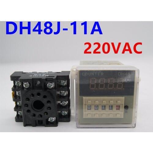 DH48J-11A 11 pin AC 220VAC contact/sensor signal input digital counter relay DH48J DH48J-11 220VAC counting relay