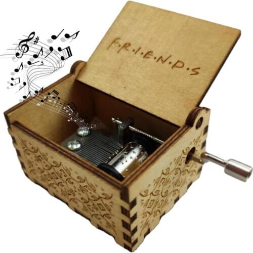 Engraved Wooden Hand Crank Music Box Perfect Gift for Wife friends You Are My love Forever Birthday Present Christmas Gift