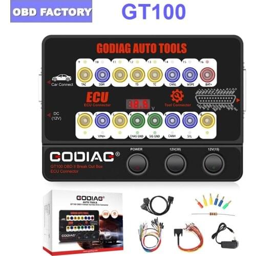 Best Quality GT100 Auto Diagnosis Tools OBD2 Break Out Box ECU Connector OBDII 16PIN Protocol Detector Breakout
