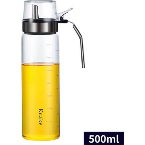 Oil Dispenser, Olive Oil Dispenser Glass Bottle, Vinegar Dispensing Cruets, 500ml