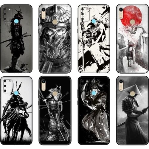 Black tpu Case For Honor 8a Prime 8s 9 10X Lite 9A 9C 9X Premium Pro 9S Case Cover Japan The samurai Ninja