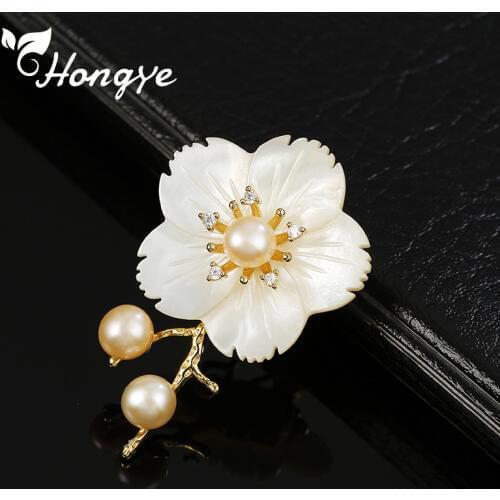 Hongye Gold Color Fine Brooches Woman Scarf Pin Brooch Pin for Girls Eco Friendly Copper Beautiful Brooches Fashion Jewelry Gift