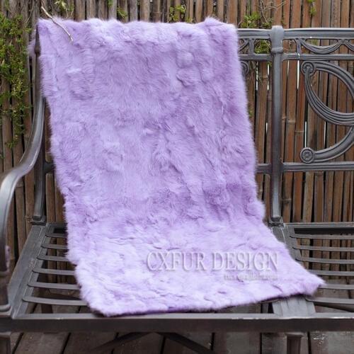 CX-D-18Q Bed Mat Custom Made Patchwork Rabbit Real Fur Area Rug Fur Throw Fur Blanket ~Hot Selling