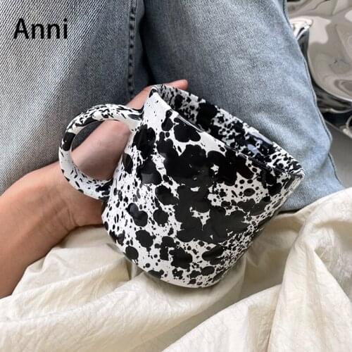 Creativity Ink Dot Ceramic Coffee Mug European Modern Glossy Painted Milk Cup School Office Desktop Water Cups Living Room Decor
