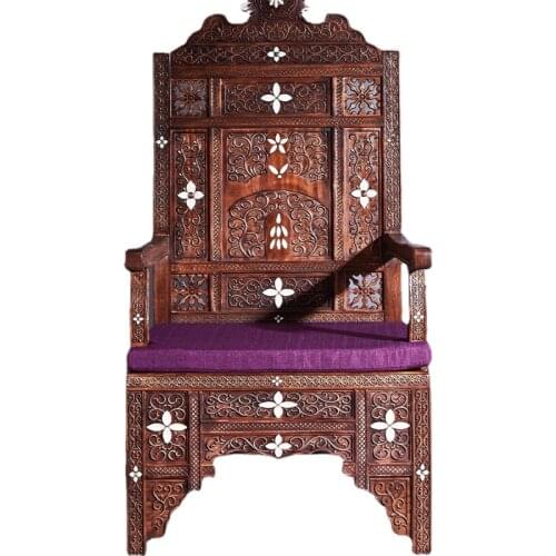 Solid Wood Hand Armchair Thai Hotel Designer Living Room Chinese Solid Wood Sofa Chair Home