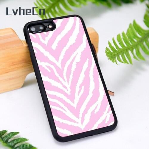LvheCn Silicone Rubber Phone Case Cover for iPhone 6 6S 7 8 Plus X XS XR 11 12 Mini Pro Max Pink Tiger Animal Skin