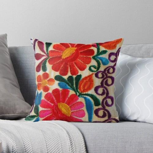 Mexicos Flowers Throw Pillow Cushion Cover Polyester throw pillows case on sofa home living room car seat decor 45x45cm
