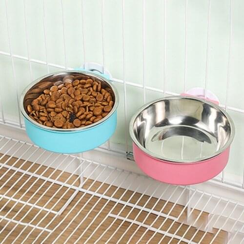 Feeding Bowl Removable Stainless Steel Hanging Pet Bowl Food And Water Feeder For Cats Dogs Birds And Other Small Pets