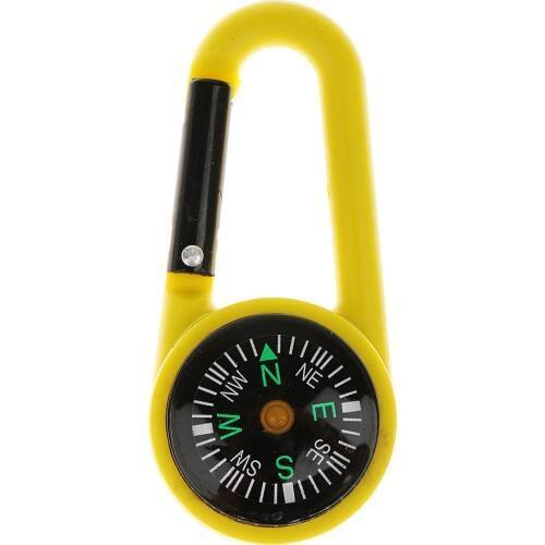 Multifunction Mini Compass Carabiner Quick Release Buckle Keyring Hiking Hunting