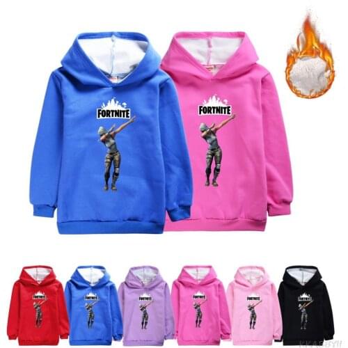 Fortnites Fashion Cartoon Fall/winter Childrens Wear Double Thick Hoodies For Boys Girls
