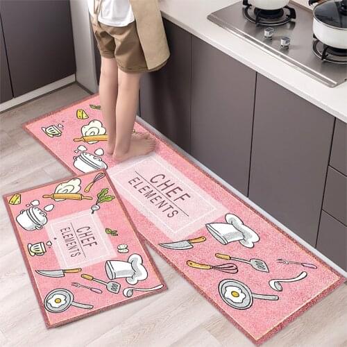 Fashionable Simple Nordic StyleWaterproof Kitchen Floor Mat Household Carpet Long Strip Door Mat Modern Home Decor