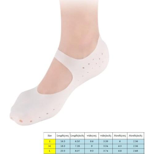 1 Pair Men Women Gel Socks Anti-slip Breathable Moisturizing Shock Absorption Protection Silicone Boat Socks