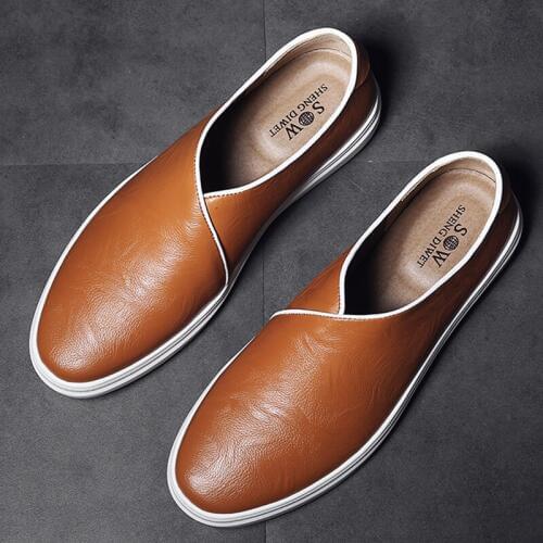 2019 New Loafers Leather Shoes Casual Soft Comfortable Summer Tourism Adult Fashion Style for Men Slip-on Lightweight Footwear