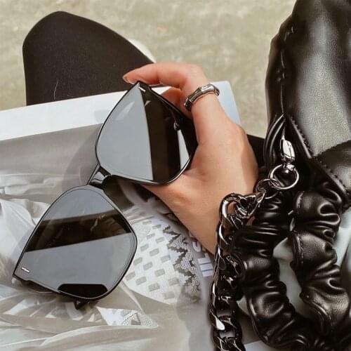 New Sunglasses Brand Design Sunglasses Korean Men Women Thin Glasses High Quality Driving Metal Accessories Style Of Star UV400