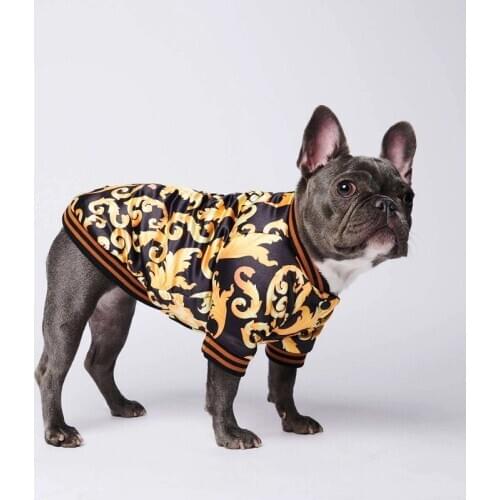Yellow Flowers Pet Dog Clothes French Bulldog Pet Warm Jacket Coat Waterproof Dog Clothing Outfit For Small Medium Large Dogs
