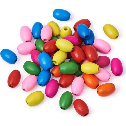 Pandahall 100pcs/lot Mixed Color Dyed Barrel Wood Beads Wooden Spacer Bead for DIY Handmade Necklace Jewelry Making Wholesale