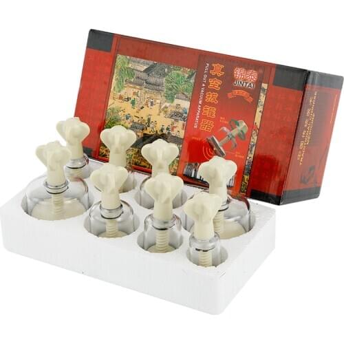 Authentic Tai vacuum canister 8 pcs acupuncture massage cupping screw cupping pumping formula thickened non-glass cylinder