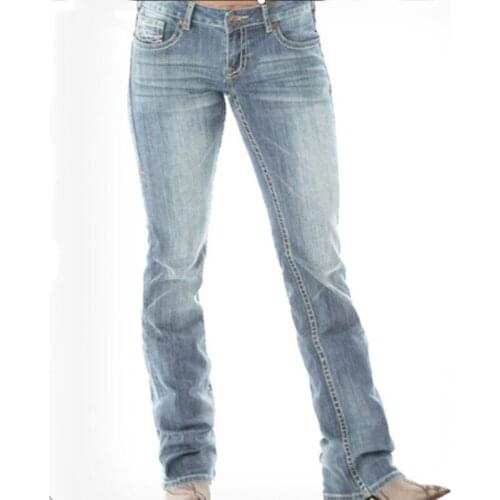 Casual Ladies Denim Trousers Slim Pants Jeans Embroidery Slim Slimming Womens Denim Trousers Pantalones De Mujer джинсы