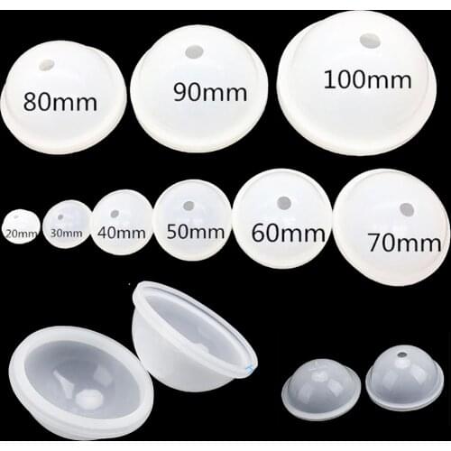3D 20/30/40/50/60/70/80/90/100 Sphere Ball Silicone Mold Round Clear Mould UV Epoxy Resin Craft Supplies Epoxy Resin Soft Mould