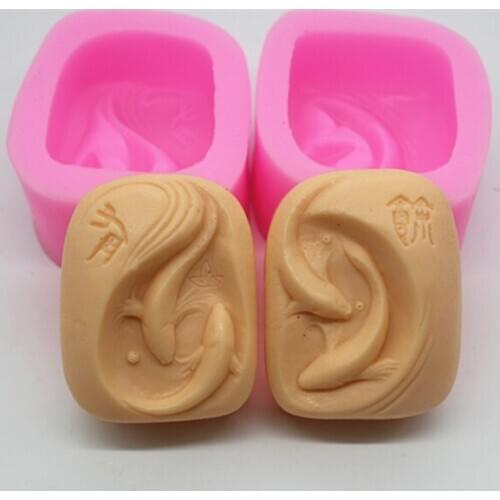 Silicone mold Fish every year shape Handmade soap Clay mold Fondant cake mould Baking mold DIY tools