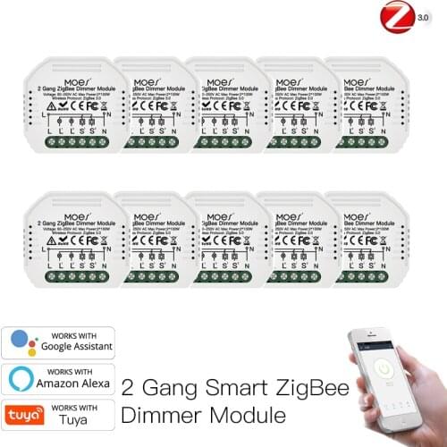 Tuya Smart ZigBee 3.0 Dimmer Switch Module With/ No Neutral Smartlife Wireless Control Support Zigbee 2MQTT Tasmota & Gateway