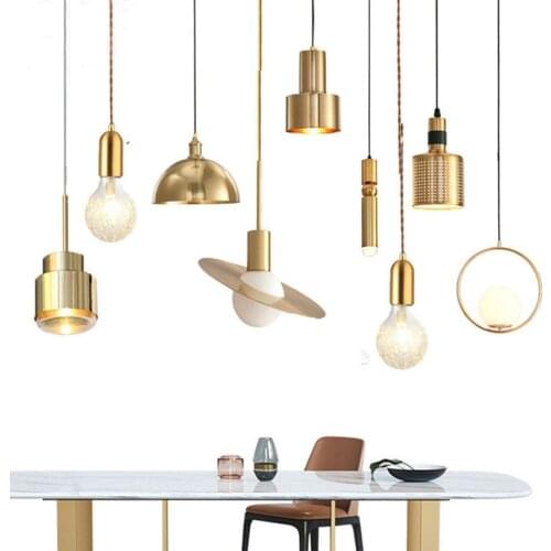 Modern Creative Pendant Lights Nordic LED Metal Hanging Lamp For Bedroom Living Room Bar Cafe Decoration Glass Ball Pendant Lamp