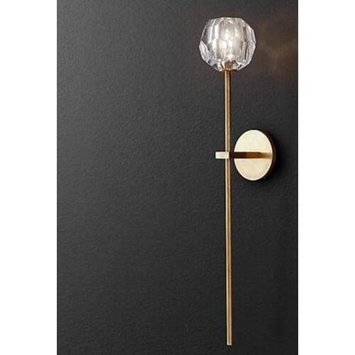 Show room extra long G9 Led wall sconce Large diamond crystal wall light fixtures for Living Room Gallery Museum gate lamp light