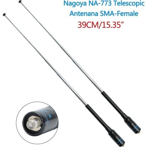 2PCS New Nagoya NA-773 Telescopic SMA -Female Dual Band VHF UHF Antenna for BaoFeng UV-5R UV-82 BF-888S Walkie Talkie