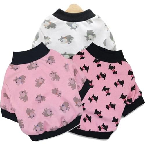 Pet Supplies New Fashion Cute Sweater Vest Printing Soft Puppy Thin Velvet Comfortable T-shirt Short-sleeved Puppy Dog Clothes
