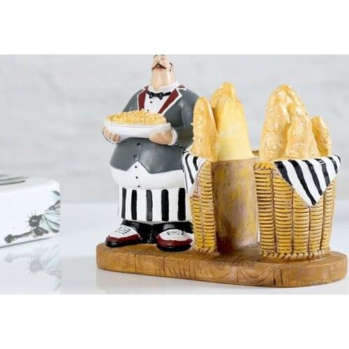 House Decorations Creative European-Style Decoration Coffee Bar Chef Tissue Holder Western Restaurant Table Figure Ornament