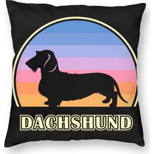 Wirehaired Dachshund Vintage Sunset Dog Pillow Case Home Decorative Cushions Throw Pillow For Living Room Double-Sided Printing