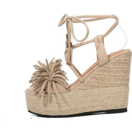 Women Sandals 2021 Fashion maid Summer Sandals Leisure Platform Wedges Sandals dermi Wedges High Heels Shoedds