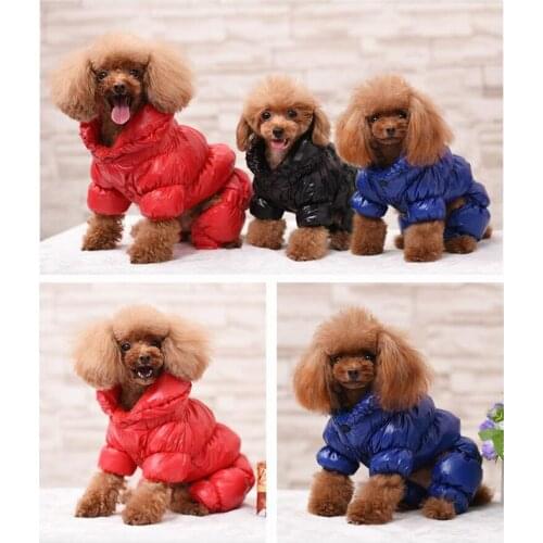Winter Pet Dog Jumpsuit Clothing Cat Warm High Collar Four-leg Coat Clothes For Small Medium Dog Chihuahua Teddy Costume XS-XXL