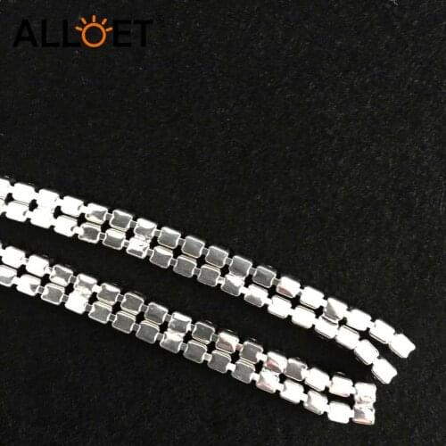 1Yard SS16 Clear Rhinestone Sew On Glue 2-Row Drill Chain Silver Close Chain Trim Trimming DIY Sewing Accessories Art Craft