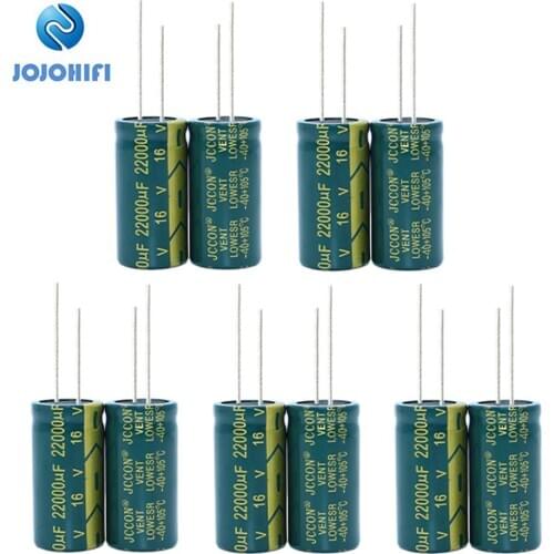 10pcs-100pc JCCON 16V 22000UF 22000UF/16V 18x35mm Pitch 7.5mm 105℃ Aluminum High Frequency Low Resistance Electrolytic Capacitor