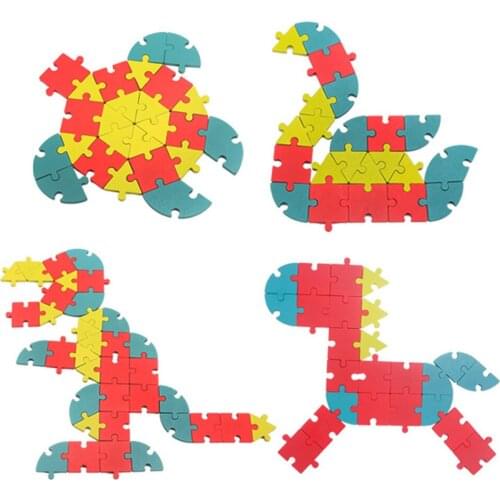 40pcs Smooth 3D Creative Mosaic Puzzle Toys Dinosaur Shooting DIY Drill Set Boys Educational Toys Screw Nut Combination Toy