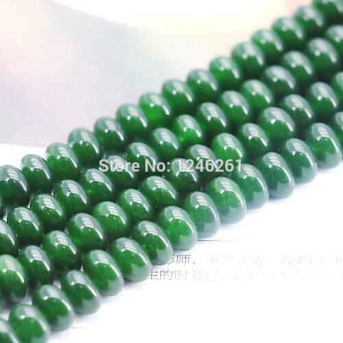 5X8mm Green Chalcedony Accessories Crafts Loose Abacus Beads Stone Faceted Jewelry Making Design Faceted Gem Women Girl Gifts