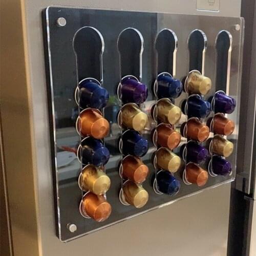 Acrylic Coffee Pod Holder Rack 35pcs Coffee Capsule Storage Stand For Nespresso Capsule Rack Holder Dispensing Tower Display