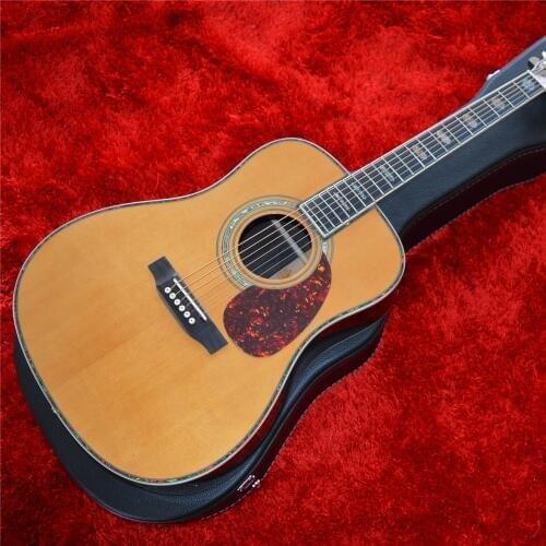 Top quality 41" D style Acoustic Guitar Solid spruce top Rosewood back and sides guitar with pearl inlay,Free shipping