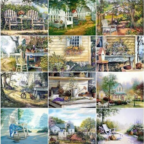 EverShine 5D Diamond Embroidery Garden Picture Rhinestones Full Square Diamond Painting Landscape New Arrival Wall Decor