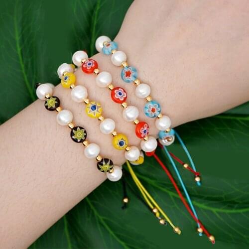 Trendy Bohemia Pearl Jewelry Glaze Beads Strechable Handmade Bracelet Beaded Summer Bracelets Unisex 2021 New Arrival