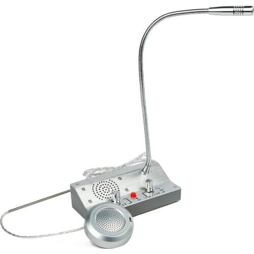 110-240V Dual-Way Bank Bus Ticket Station Window Counter Intercom Speaker System Walkie Talkie Windows Microphone