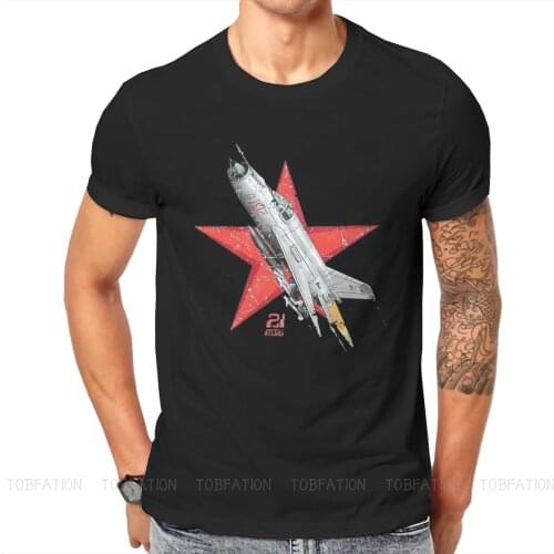 MIG 21 Vintage Soviet Russian Fighter Aircraft USSR T Shirt Vintage Grunge Loose O-Neck TShirt Top sell Harajuku Mens Clothes